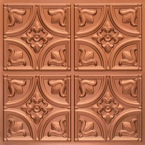 Vista 4 de Azulejos decorativos de PVC para techo de estaño sintético (pegamento), 24 x 24 pulgadas, 2 x 2 pies, paquete de 6, 24 pies cuadrados - D148