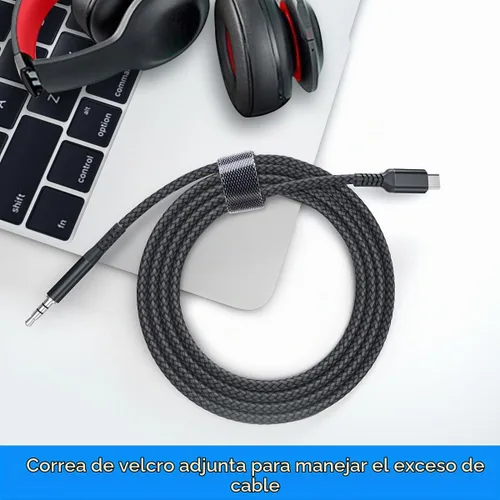 Vista 4 de Elebase Cable auxiliar para Samsung Galaxy S25 S24 de 1.2 m, cable USB C a aux, adaptador de audio auxiliar tipo C a conector de 3.5 mm para Z Fold
