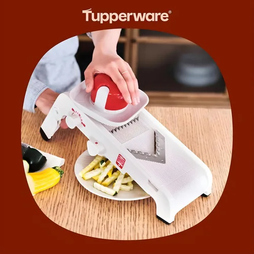 Vista 6 de TUPPERWARE Chef Mando-Chef D202 - Rallador multirebanador Mandolino Küchenenstar Blanco/Rojo