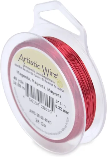 Vista 157 de Artistic Wire, Alambre de cobre de color chapado en plata de calibre 18, resistente al deslustre, amatista, 20 pies