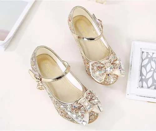 Vista 5 de Walofou Zapatos de vestir para niñas de flores, zapatos de tacón para fiesta de boda, zapatos planos de princesa Mary Jane para niños pequeños