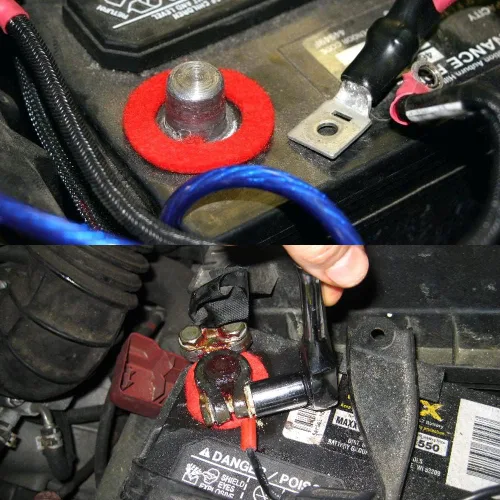 Vista 5 de Kit de Limpieza y Reparación de Terminales de Batería Ampper, Kit de Limpieza de Terminales de Batería con 5 Cuñas, 2 Cepillos y 12 Arandelas
