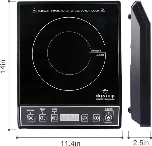 Vista 6 de Hornilla Secura 9100MC de vitrocerámica portátil para mostrador, de inducción, 1800 W, color negro, Negro BT-M20B