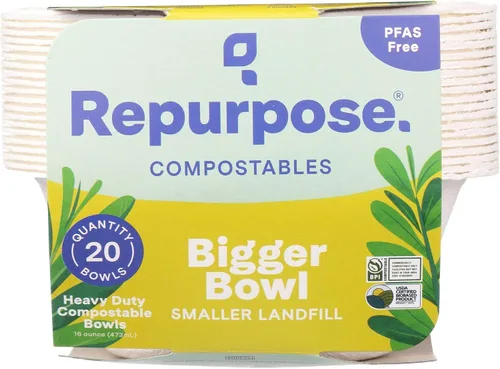 Vista 2 de Repurpose Compostables Cuencos de 16 onzas, compostables, 20