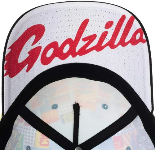 Vista 7 de Bioworld Godzilla Cityscape Monsters Cartoon All Over Print Snapback Sombrero para hombre, Verde tropical