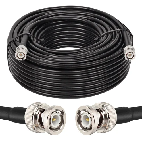 Vista 22 de MOOKEERF RG8X - Cable coaxial BNC macho a BNC macho de 1 pie, 2 piezas, 50 ohmios, pérdida ultra baja para antena, radio RF, módem, osciloscopio
