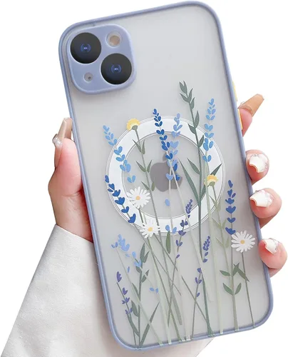 Vista 8 de Skyseaco Funda para iPhone X/iPhone Xs compatible con MagSafe para policarbonato transparente esmerilado, protector de espalda de flores a prueba