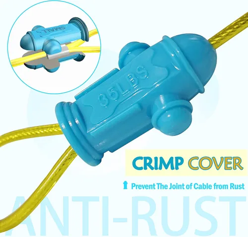 Vista 2 de Petest Cable de amarre reflectante con cubierta de crimpado para perros pequeños de hasta 35 libras, 15 pies