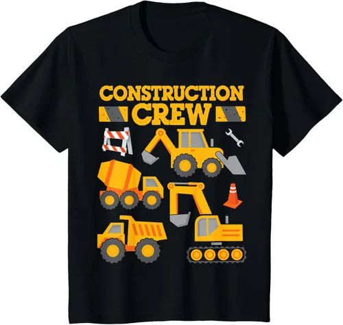 Vista 44 de Construction Crew Worker Excavator - Camiseta para niños y niñas Negro