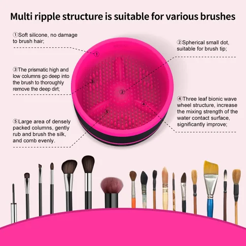 Vista 4 de Limpiador eléctrico de pinceles de pintura, taza de enjuague, enjuague de pinceles para pintar, máquina limpiadora de brochas de maquillaje
