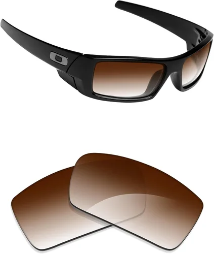 Vista 23 de Alphax Polarized Replacement Lenses for Oakley Gascan OO9014 60mm Sunglasses Glare Reduction Precision Cutting Espejo de oro de 24 quilates