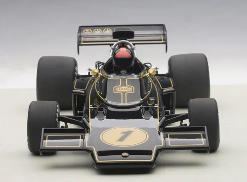 Vista 6 de Autoart Lotus 72E 1973 Emerson Fittipaldi #1 con figura de conductor en cabina 1/18 modelo coche