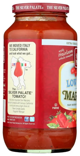 Vista 6 de The Silver Palate, salsa para pasta, marinara baja en sodio, 25 onzas