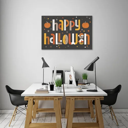 Vista 5 de Jaxson Rea "Retro Halloween I Black Gallery Wrapped Canvas by Laura Marshall, 15" x 10