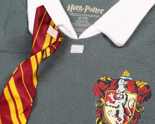 Vista 4 de Harry Potter - Pijama para niñas Hermione Gryffindor con corbata de forro polar