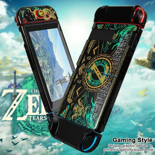 Vista 3 de Yebowe Zelda - Funda protectora para interruptor acoplable, carcasa rígida a prueba de golpes, resistente a los arañazos, Joy Con Skin, funda