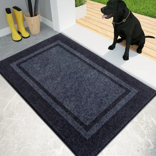 Vista 23 de PURRUGS Tapete para puerta con atrapamiento de suciedad, 20 x 32 pulgadas, antideslizante, lavable a máquina, tapete de entrada, tapete para puerta