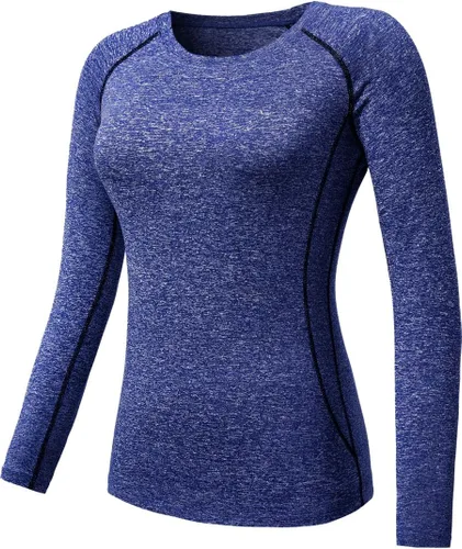 Vista 27 de CADMUS Paquete de 1 o 3 camisetas de entrenamiento de manga larga para mujer, camiseta de compresión de ajuste seco para correr