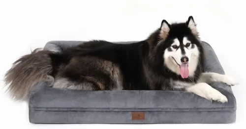 Vista 39 de Cama ortopédica grande para perros, cama impermeable para perros con funda extraíble, sofá suave para mascotas con 4 lados extraíbles y base