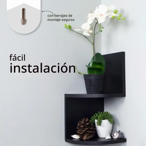 Vista 5 de kieragrace Priva - Estante esquinero de pared, juego de 2, blanco, 7.75 x 7.75 pulgadas