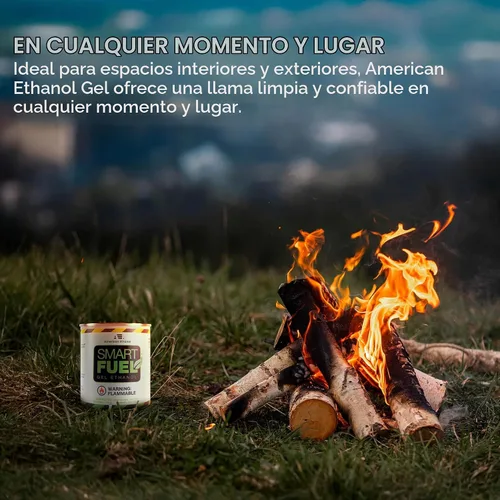 Vista 5 de Smart Fuel - Latas de combustible de gel de bioetanol – Combustible de chimenea de bioetanol de combustión limpia para fogatas