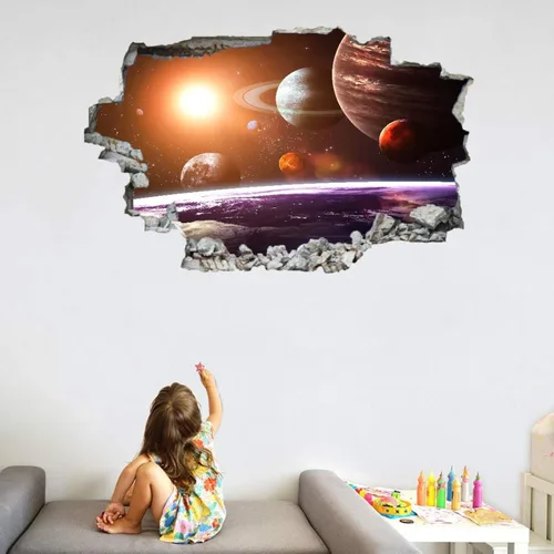 Vista 9 de Calcomanía de pared 3D de boxeo en 3D, calcomanía de tatuaje de pared para decoración de dormitorio de niños, mural de competencia, arte de pared