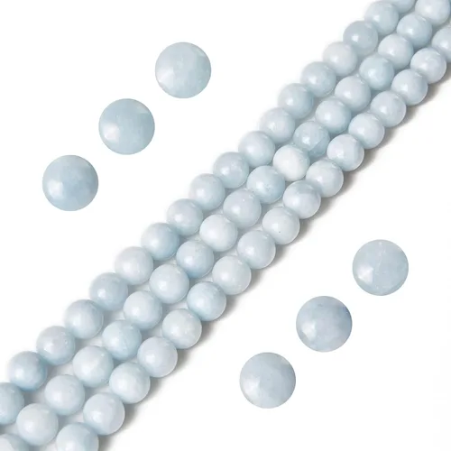 Vista 20 de 100 piezas de cuentas de amatista natural de 6 mm, cuentas de piedras preciosas redondas sueltas para hacer joyas