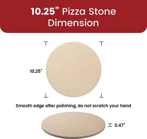 Vista 5 de K ROCKSHEAT - Piedra para pizza de 10.25 pulgadas para parrilla, piedra para hornear pan pequeño para horno, piedra de pizza de cordierita redonda