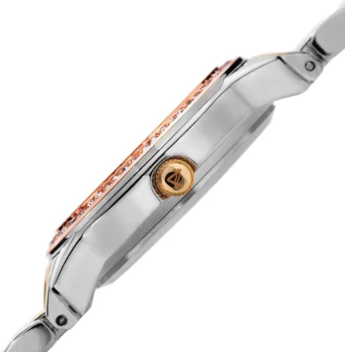 Vista 3 de August Steiner AS8027 - Reloj de pulsera de diamantes para mujer con cristales en bisel en acero inoxidable