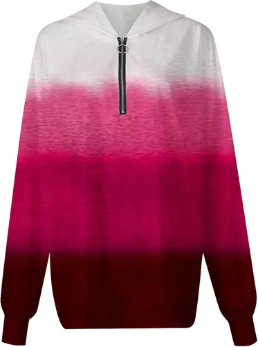 Vista 2 de Zxrwany Sudaderas con capucha para mujer, sudadera de manga larga de gran tamaño con bolsillo
