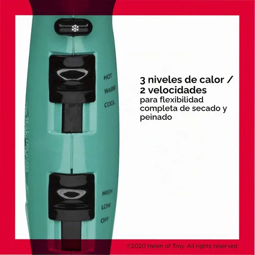 Vista 4 de Secador de pelo Revlon con booster de volumen 1875W para elevación y cuerpo voluminosos, (Verde)
