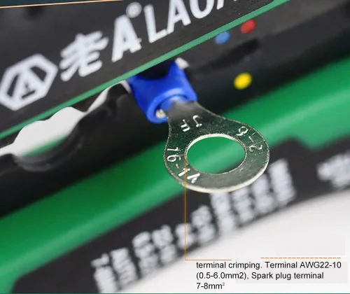 Vista 6 de Herramienta pelacables, pelacables, cortador automático de cables, ajuste de 8 AWG a 26 AWG con resortes, herramientas de pelado de cables