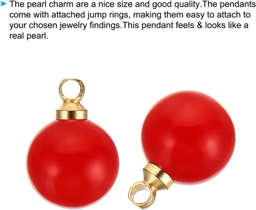 Vista 5 de PATIKIL 150 cuentas de perlas de perlas de imitación de perlas colgantes de bricolaje para hacer joyas, pulseras, aretes, collar