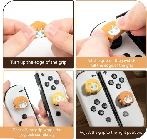 Vista 5 de Joycon - Tapas de silicona luminosas para agarre de pulgar compatibles con Nintendo Switch Zelda, funda de silicona suave para Nintendo