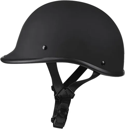 Vista 7 de Casco Woljay de media tapa con estilo vintage, de concha abierta para motocicleta - Aprobado por DOT