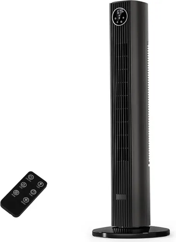 Vista 11 de Antarctic Star Ventilador de torre portátil de piso Ventilador oscilante de 85°, refrigeración silenciosa, temporizador de 12H, control remoto, sin
