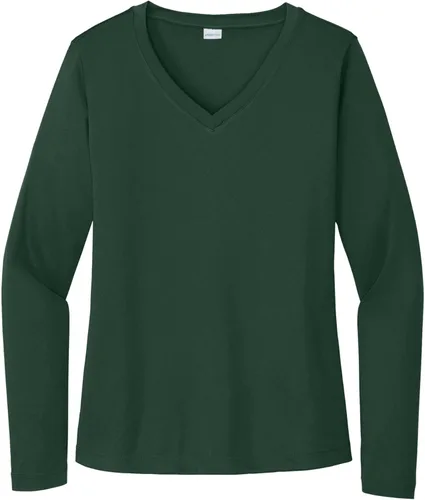 Vista 13 de Sport-Tek señoras cuello en V playera > orquídea rosa Azul atómico