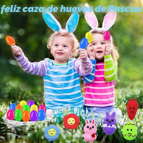 Vista 5 de 24 huevos de Pascua con Mochi Squishy Juguetes para niños Caza de huevos de Pascua, lindos juguetes de Pascua para rellenar cestas de Pascua