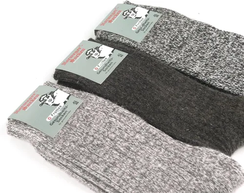 Vista 7 de GoWith 3 Pairs Men's Thick Merino Wool Socks, Warm Cozy Winter Crew Socks, Thermal Full-Terry Fuzzy Knit Socks