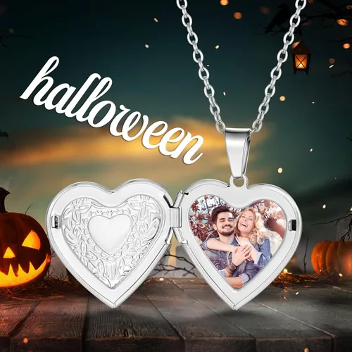Vista 8 de Yimeraire - Collar con foto, dije personalizado con foto para hombres, para el Día del Padre, colgante medallón con recuerdo, para mujeres, collar