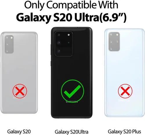 Vista 2 de GOOSPERY Parachoques magnético para puerta compatible con Galaxy S20 Ultra, funda tipo billetera con tarjetero, cierre automático por iman, funda