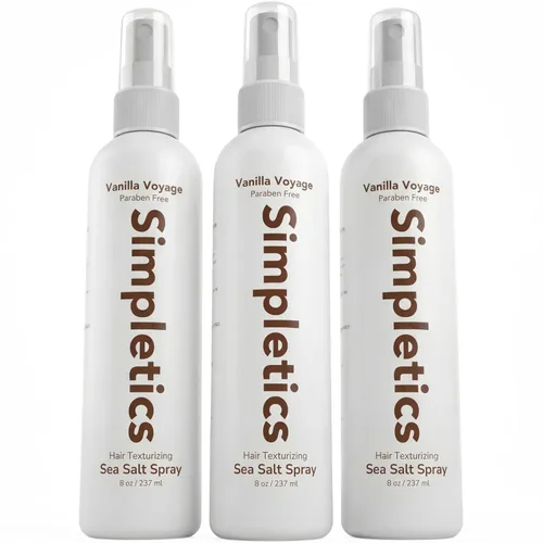 Vista 10 de Simpletics Espray para el cabello con sal marina del Himalaya (aroma a vainilla), fórmula natural de 5 ingredientes para ondas de playa y volumen