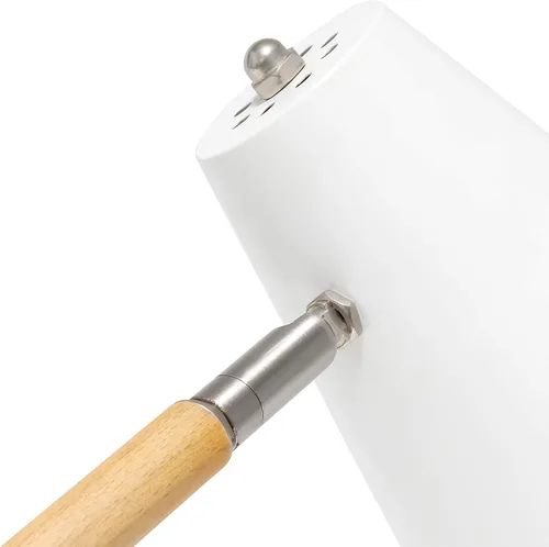 Vista 6 de Simple Designs LD1059-WHT Lámpara de escritorio pivote de madera, blanco mate