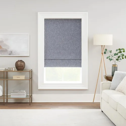 Vista 12 de Eclipse Drew - Persianas romanas para ventanas, sin cordones, 100 % opacas, 23 pulgadas de ancho x 64 pulgadas de largo, reducen el ruido, persianas