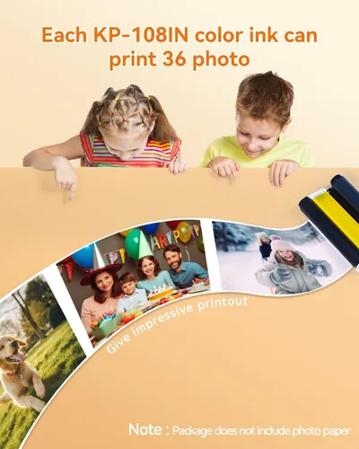 Vista 6 de Cartucho de tinta de color Selphy CP1300 CP1500 KP-108IN compatible con Canon Selphy CP1200 CP1000 CP910 CP900 CP760 CP740 CP Impresora de fotos