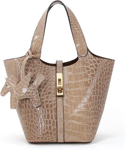 Vista 19 de Bolso de mano para mujer, de piel vegana, bolso de mano con asa superior, bolso de hombro con bolso pequeño desmontable