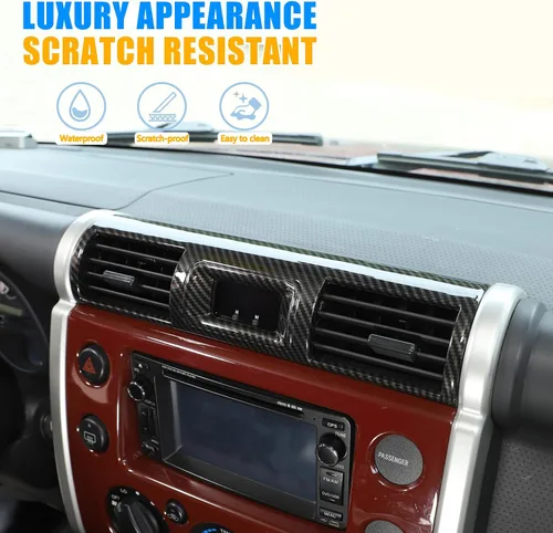 Vista 3 de Cubierta decorativa de marco de salida de aire con control central de acrilonitrilo butadieno estireno para Toyota FJ Cruiser 2007-2021