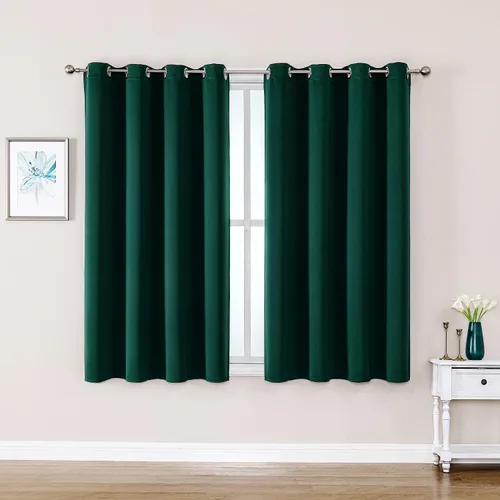 Vista 131 de ChrisDowa - Cortinas cortas para ventana de 40 pulgadas para dormitorio - Cortinas cortas con ojales y aislamiento térmico para oscurecer