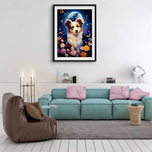 Vista 3 de Kits de arte de diamantes para adultos, kits de pintura de diamantes para adultos, pintura de arte de diamantes para perros con diamantes