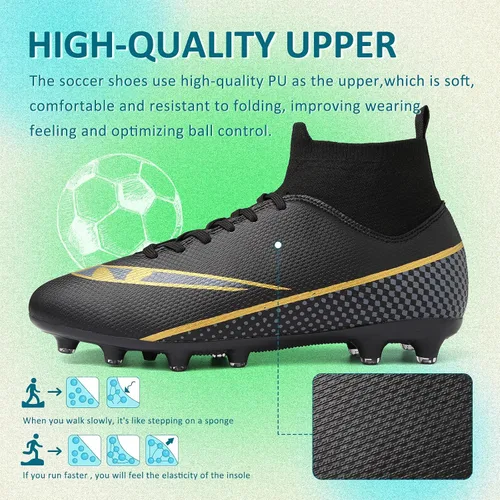 Vista 2 de Tacos de fútbol para hombre y mujer, zapatos de fútbol para interiores y exteriores, para niño grande AG TF